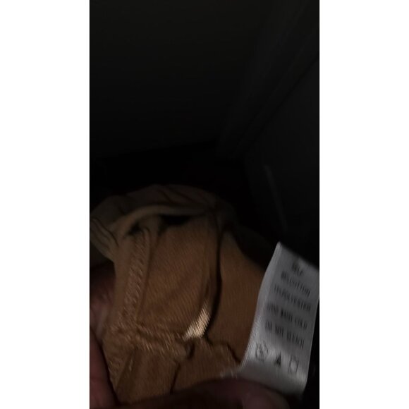 Ces Femme Women's Tan Sleeveless V Neck Wide Leg Jumpsuit Size L - Picture 8 of 8